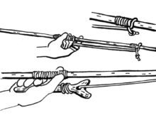 Hod pomocí provázku omotaného kolem prstu nebo kolem krátké hůlky výrazně prodlužuje dolet šípu.